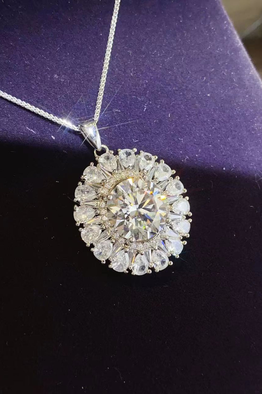 5 Carat Moissanite 925 Sterling Silver Necklace 