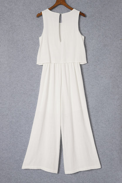 Round Neck Sleeveless Jumpsuit 