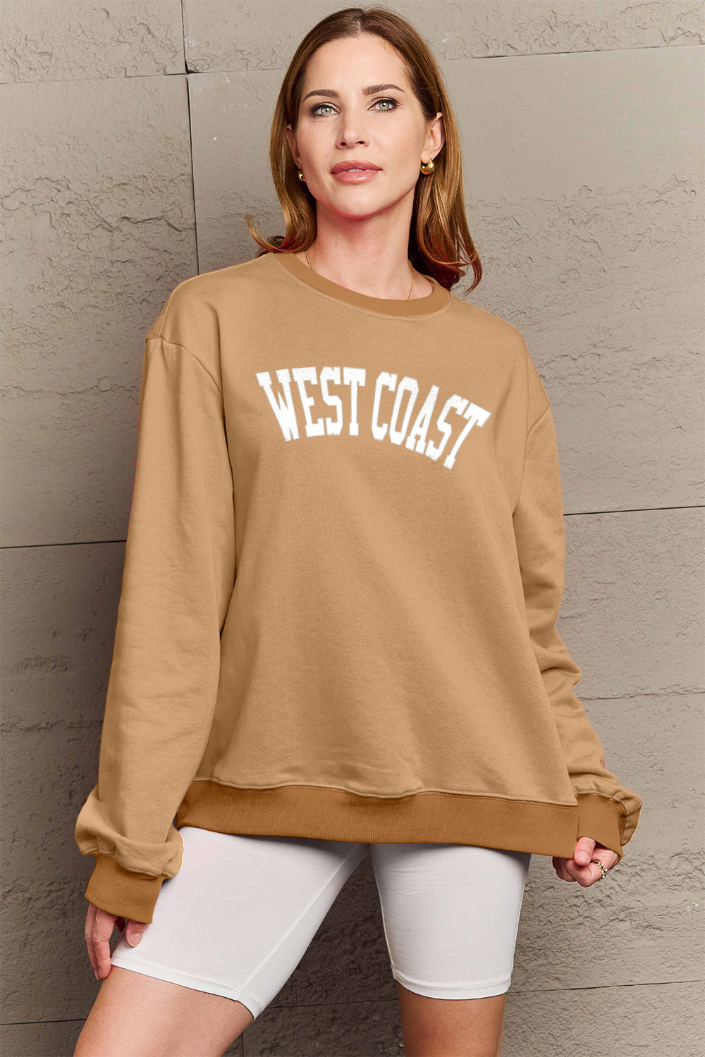 Simply Love Full Size WEST COAST Graphic Long Sleeve Sweatshirt 