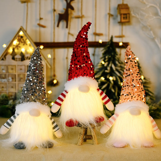 Sequin Light-Up Faceless Gnome 