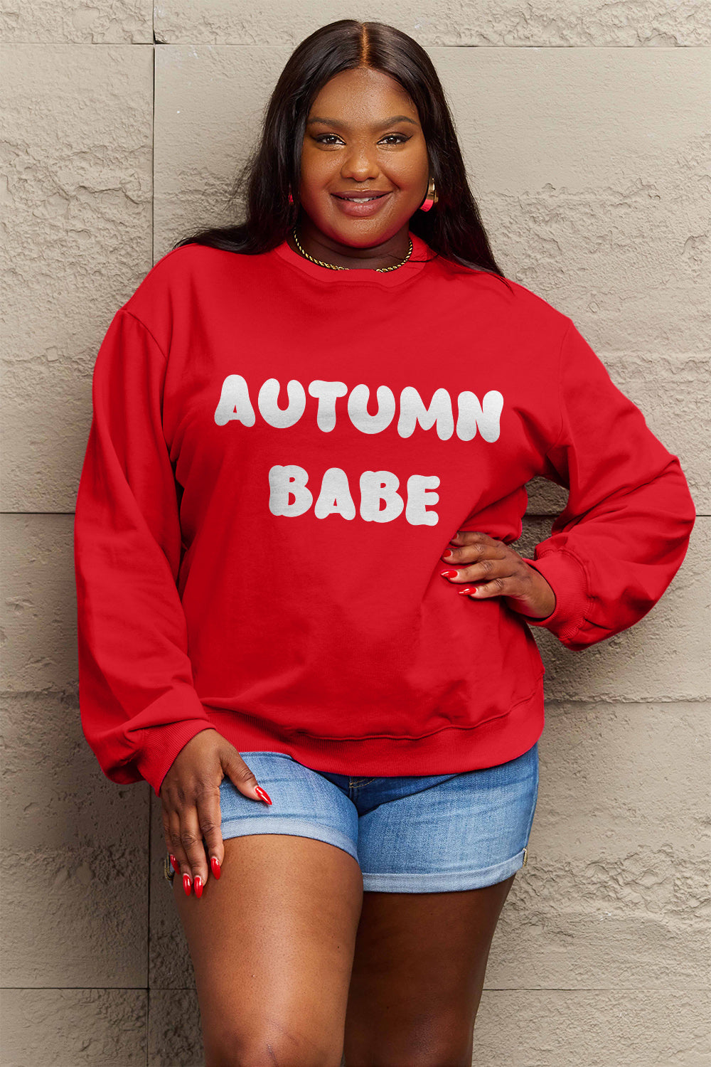 Simply Love Full Size AUTUMN BABE Graphic Sweatshirt 