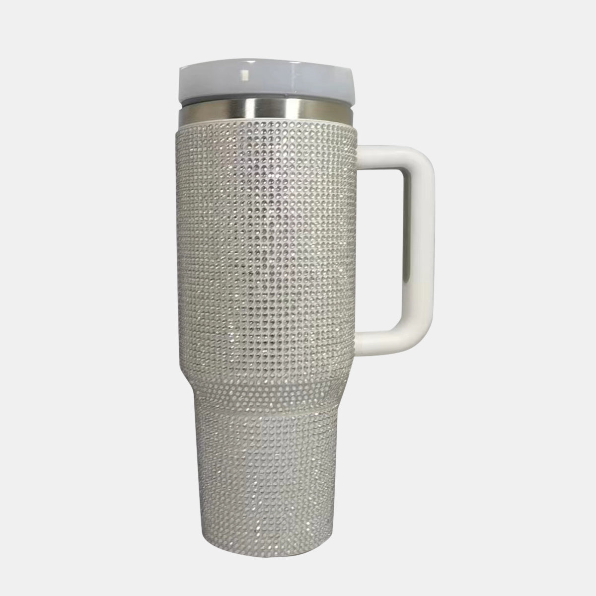 Rhinestone Stainless Steel Tumbler with Straw 