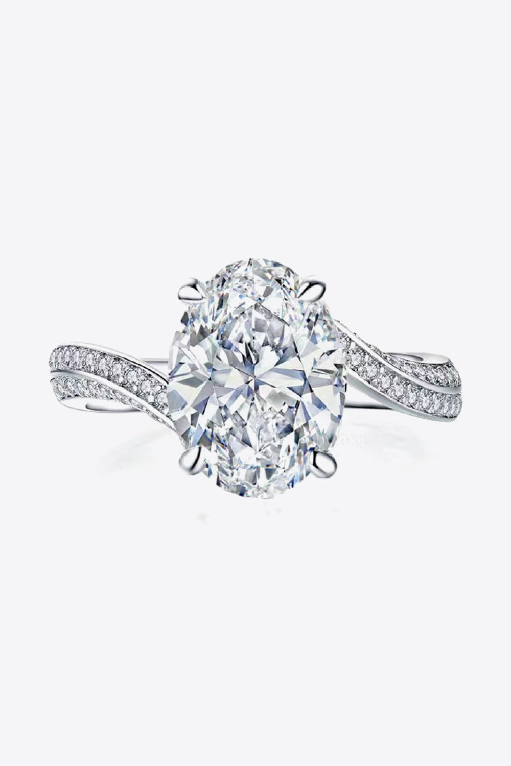 3 Carat Moissanite Side Stone Ring 