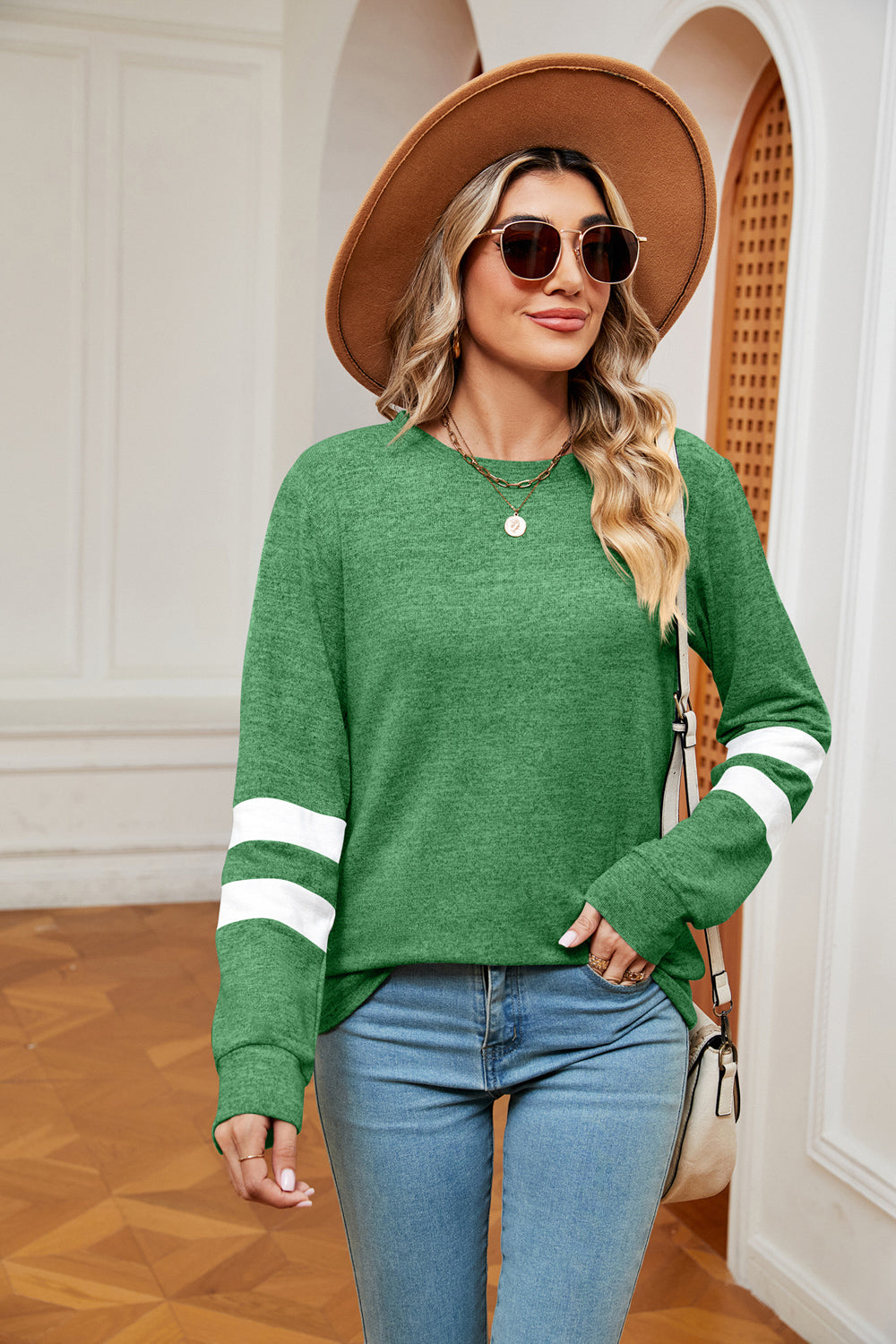 Round Neck Long Sleeve Top