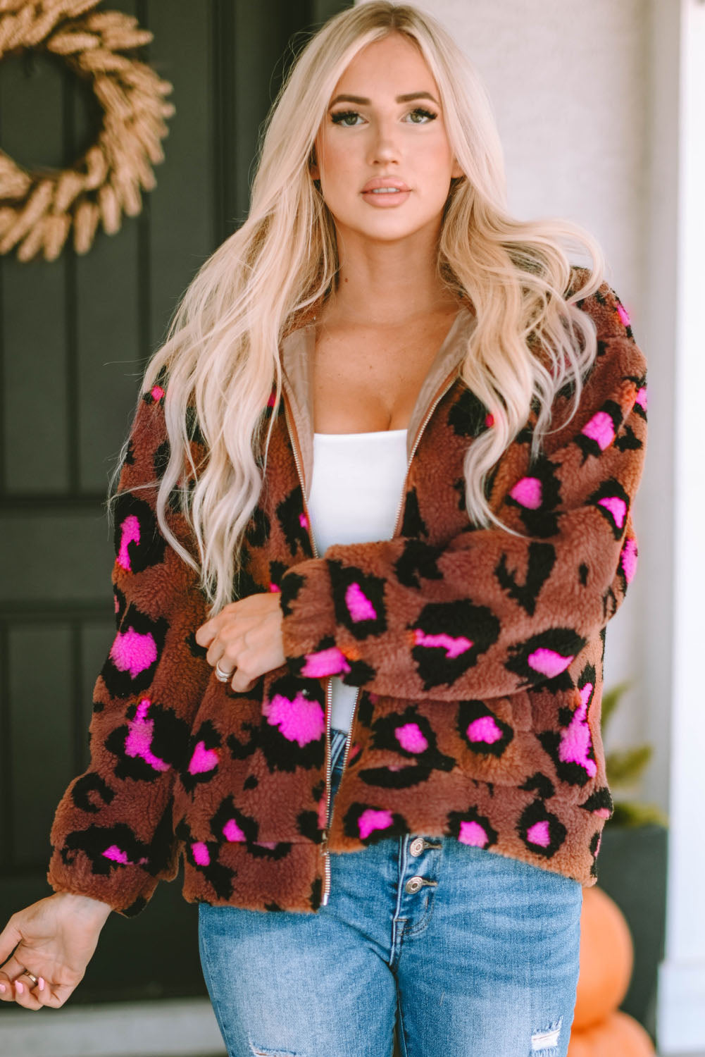 Leopard Zip-Up Jacket 