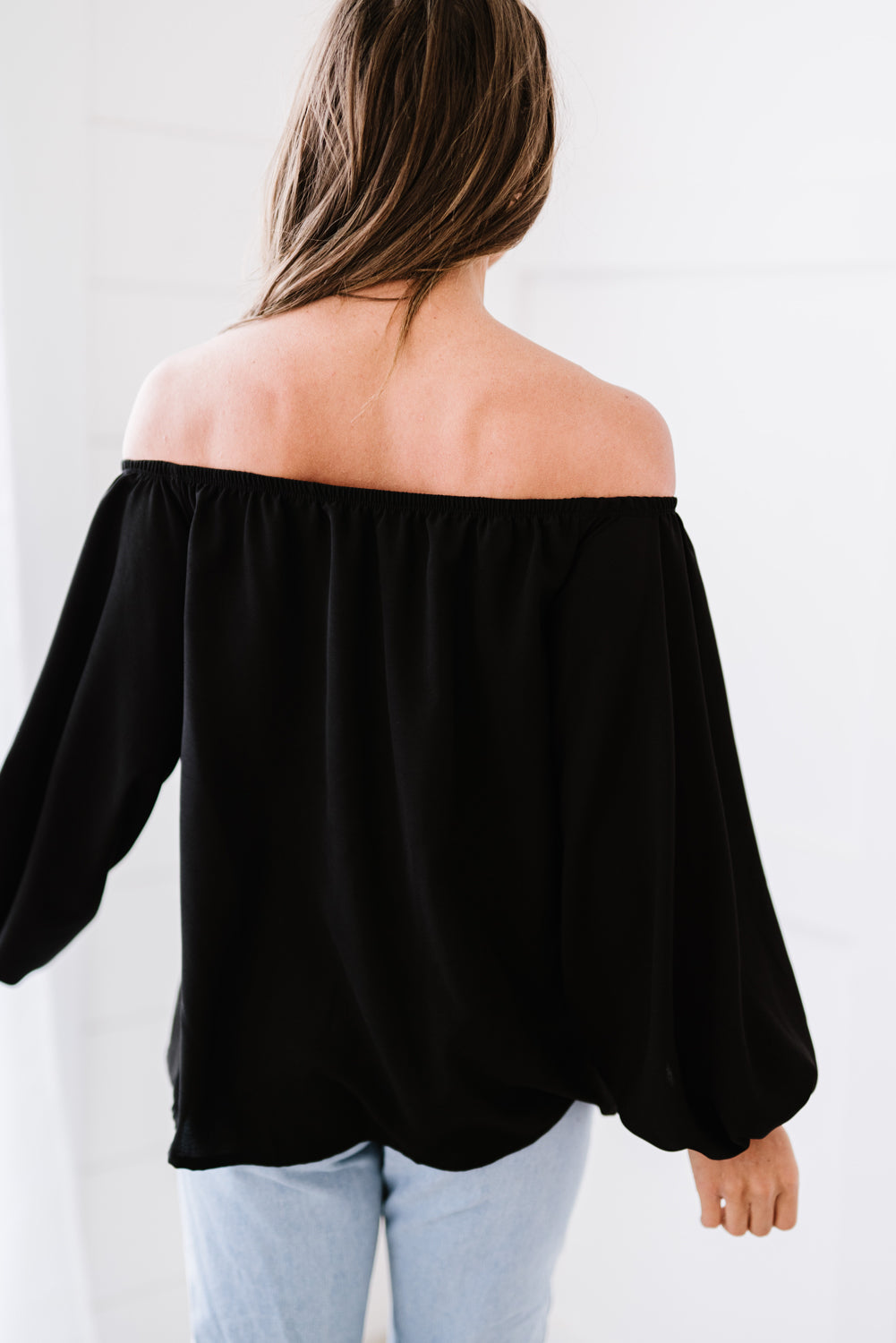 Off-Shoulder Balloon Sleeve Top 