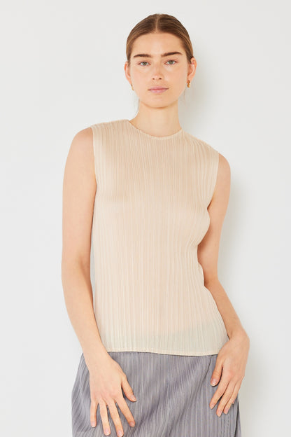 Marina West Swim Pleated Sleeveless Crewneck Tank 