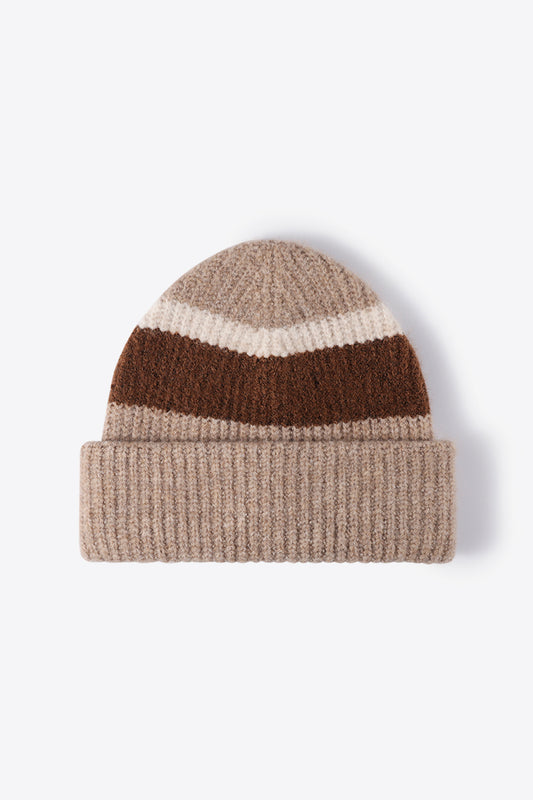 Tricolor Cuffed Knit Beanie 