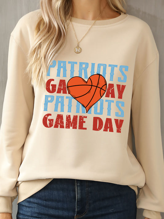 PATRIOTS GAME DAY Round Neck Dropped Shoulder Sweatshirt 