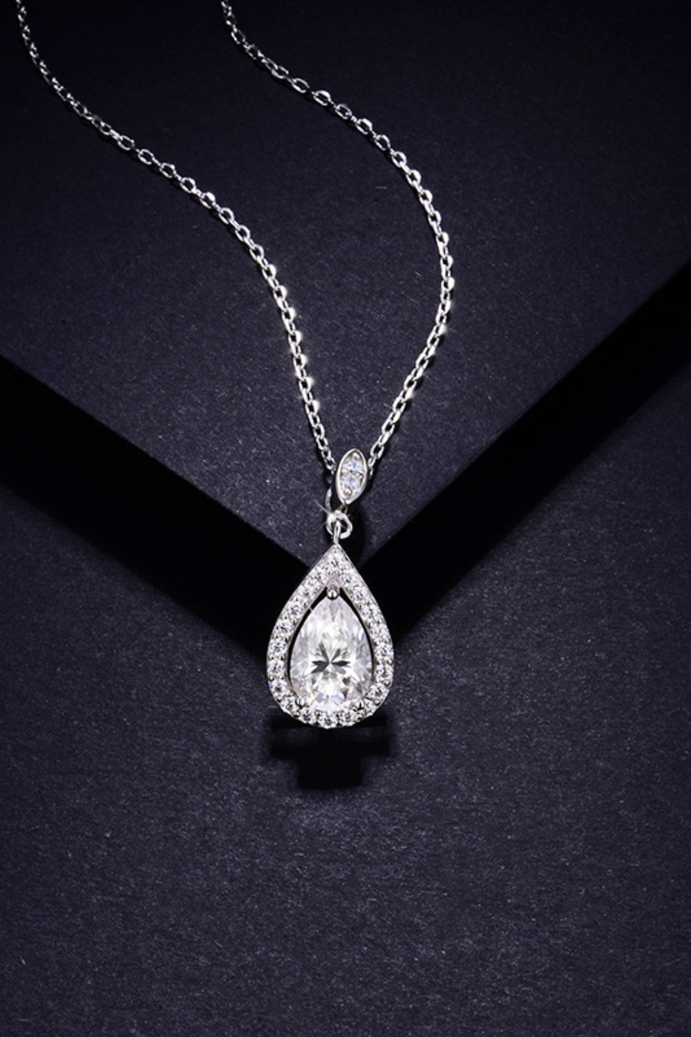 1.5 Carat Moissanite 925 Sterling Silver Teardrop Necklace 