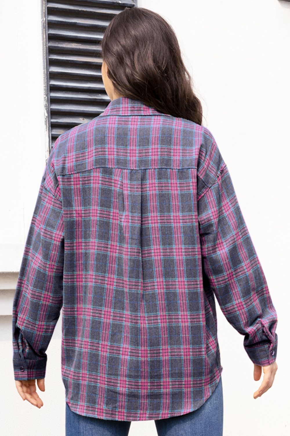 Plaid Button Up Long Sleeve Shirt 