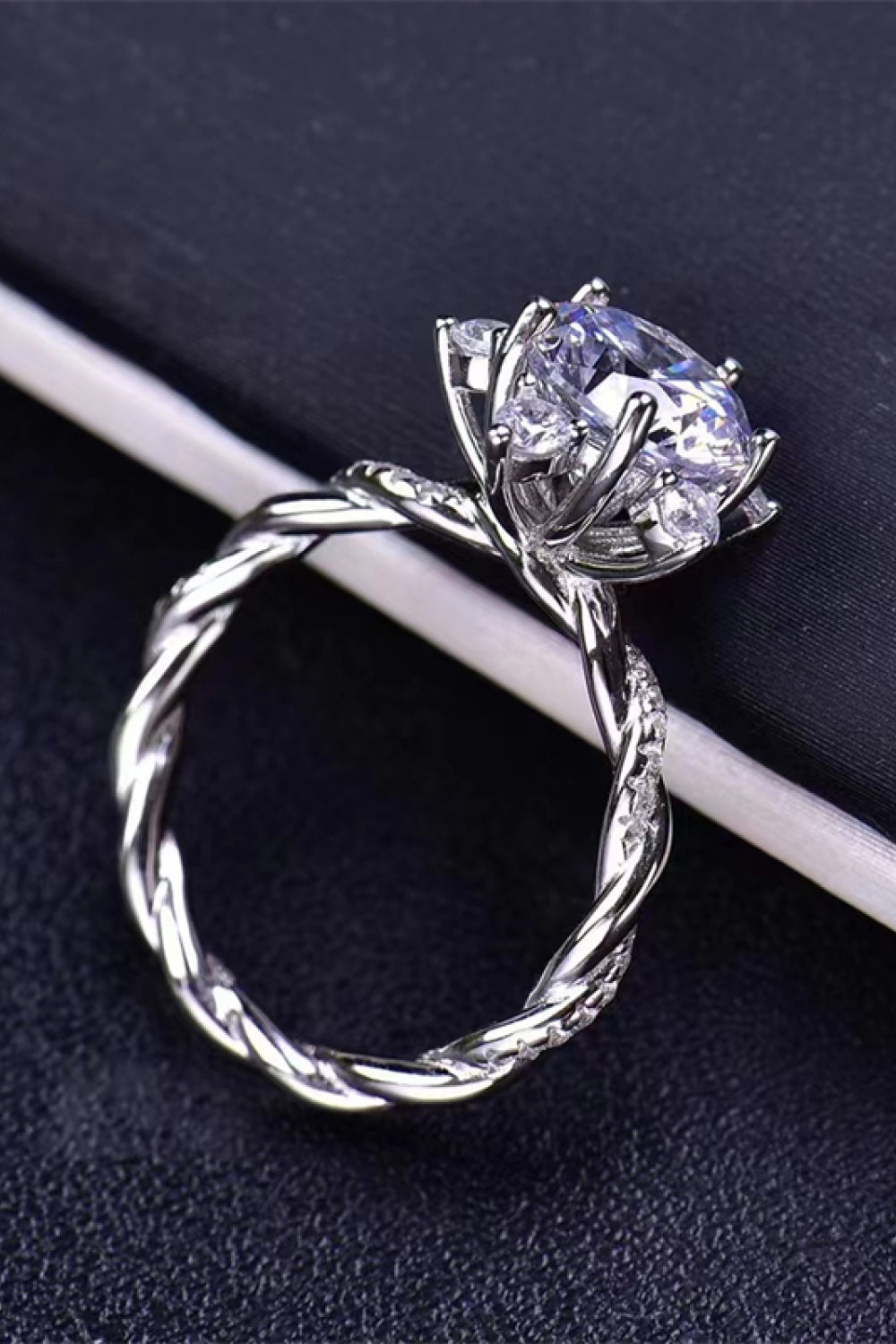 3 Carat Moissanite Twisted Ring 