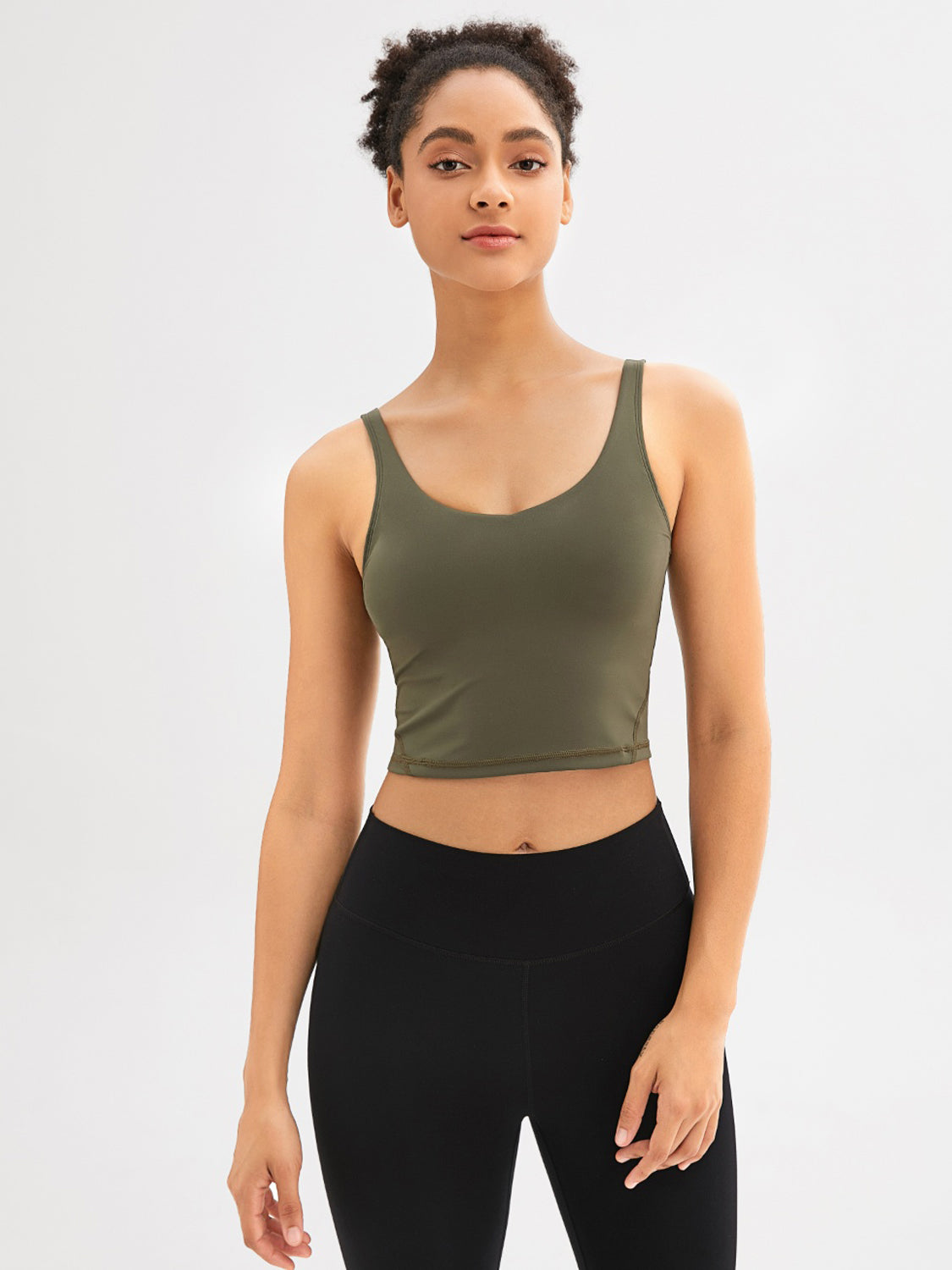 Scoop Neck Wide Strap Active Tank 