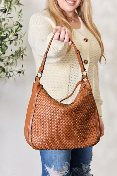 SHOMICO Weaved Vegan Leather Handbag 