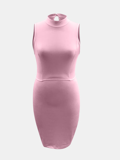 Cutout Mock Neck Sleeveless Dress 