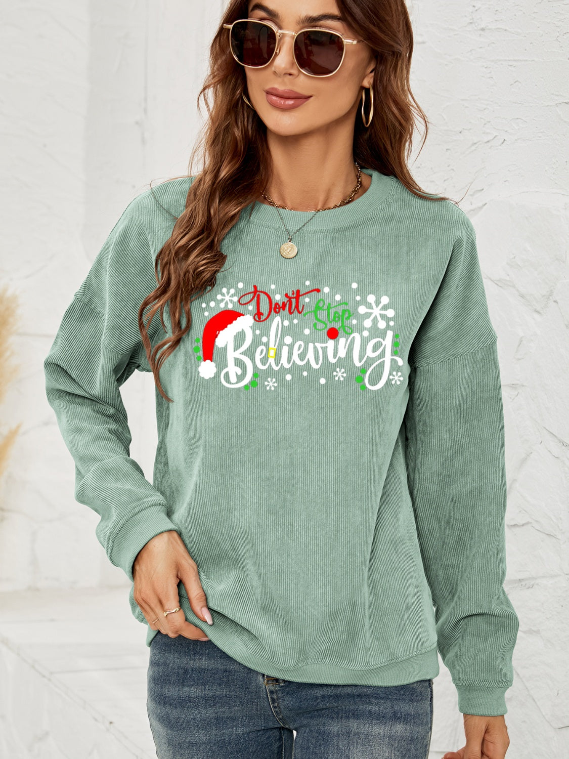 DON'T STOP BELIEVING Graphic Sweatshirt 