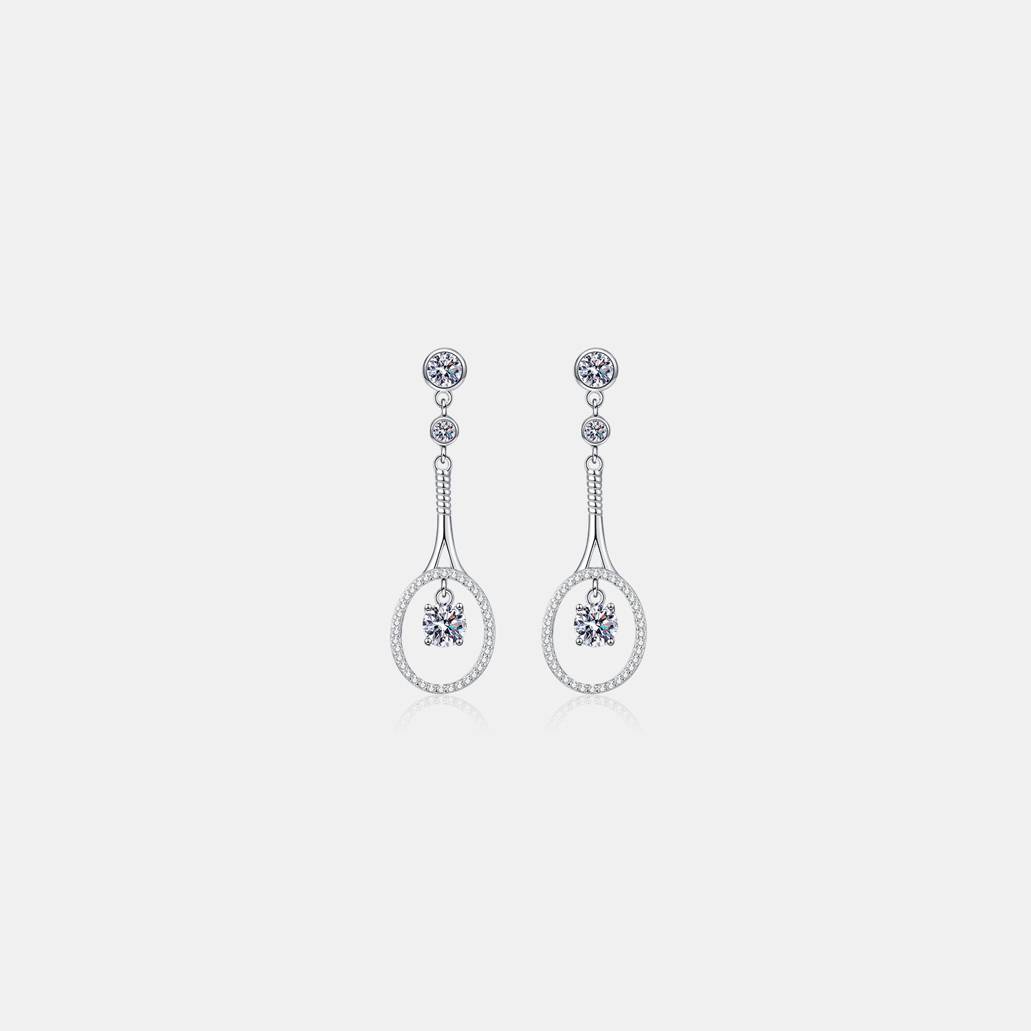 1 Carat Moissanite 925 Sterling Silver Drop Earrings 