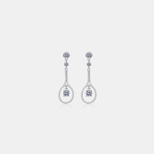 1 Carat Moissanite 925 Sterling Silver Drop Earrings 