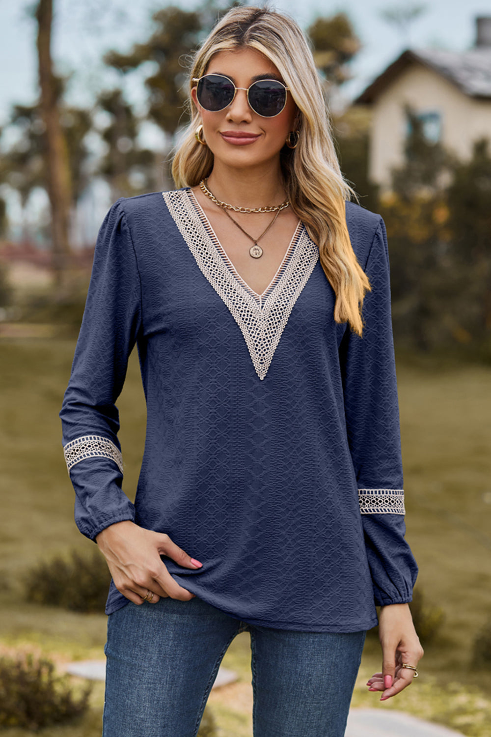 V-Neck Long Sleeve T-Shirt 