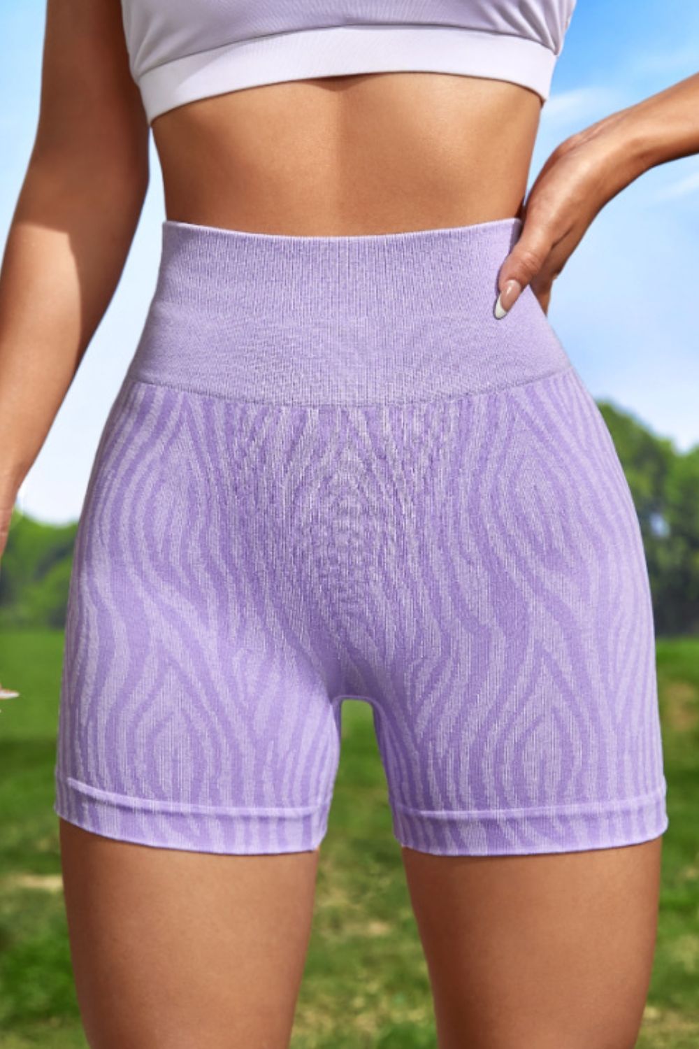 Wide Waistband Slim Fit Active Shorts 