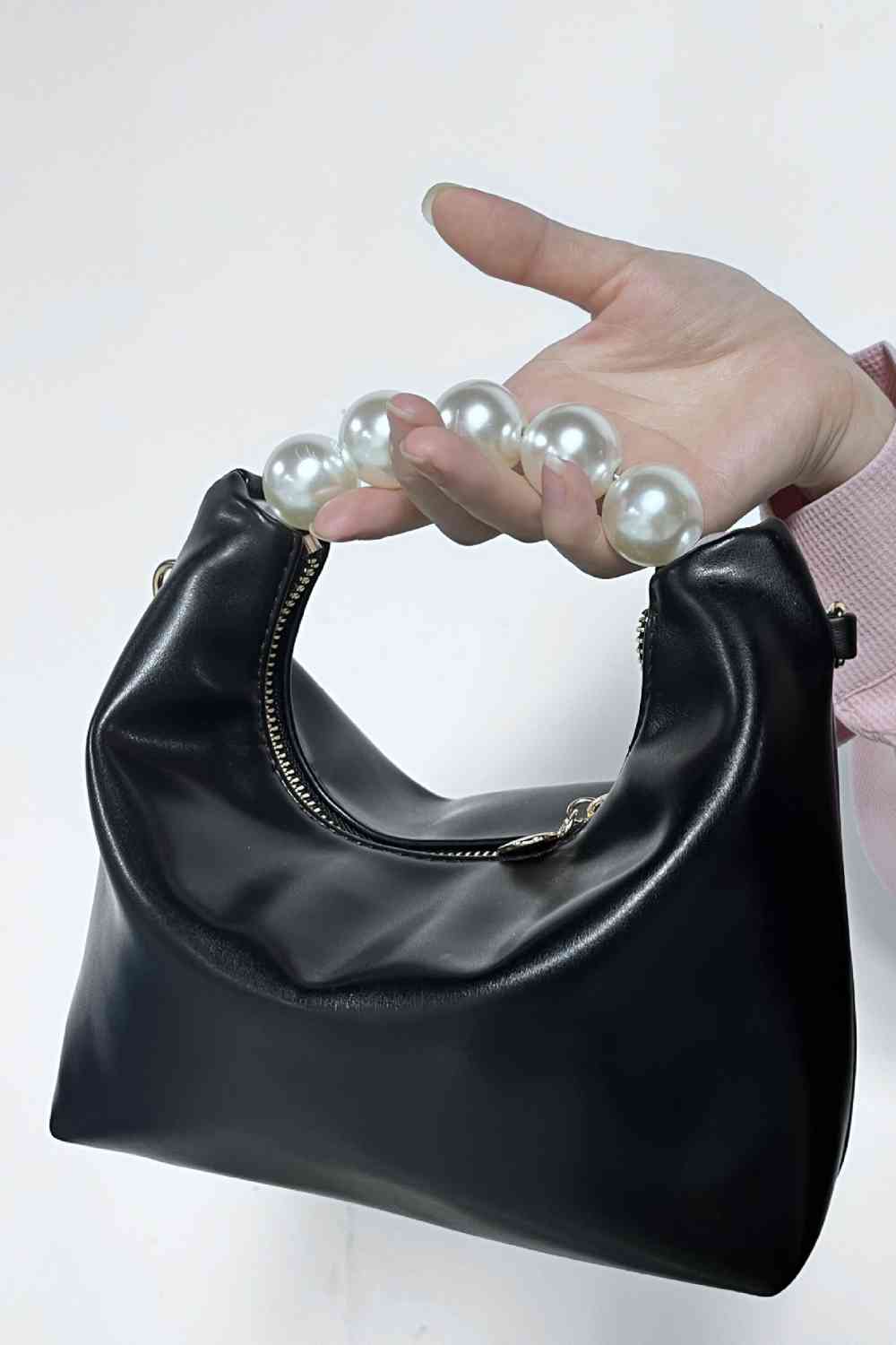 Adored PU Leather Pearl Handbag 