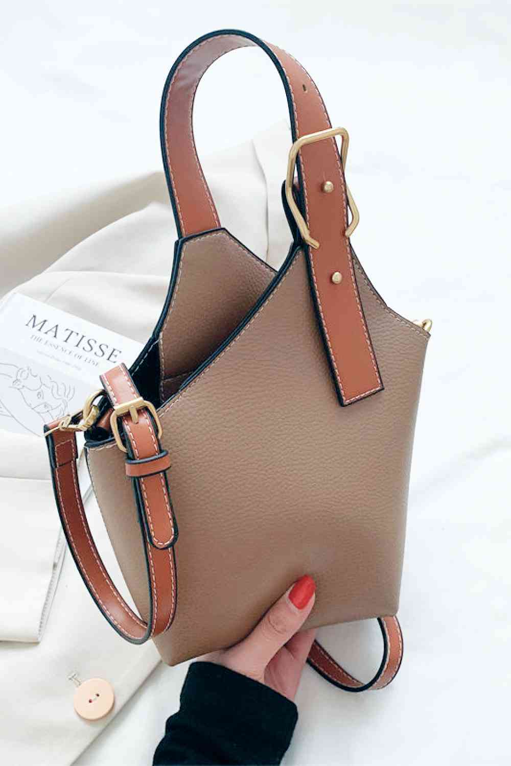 Fashion PU Leather Bucket Bag 