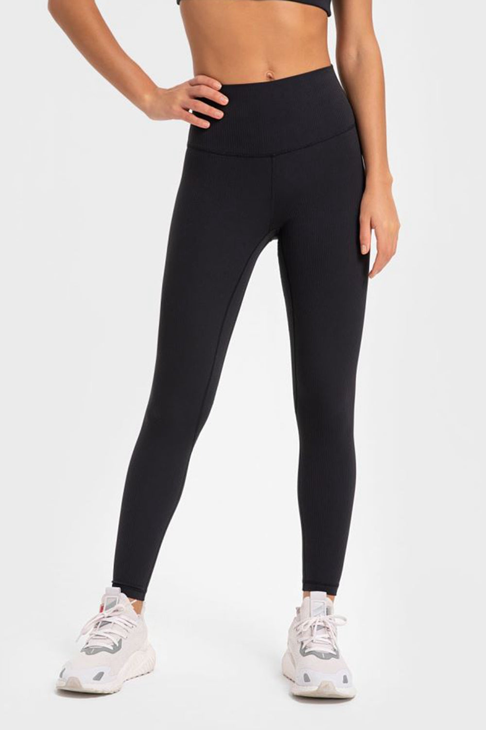 Highly Stretchy Wide Waistband Yoga Leggings - Babbazon leggings