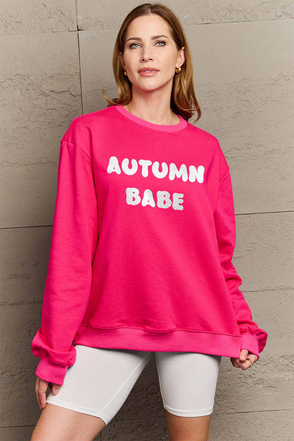 Simply Love Full Size AUTUMN BABE Graphic Sweatshirt 