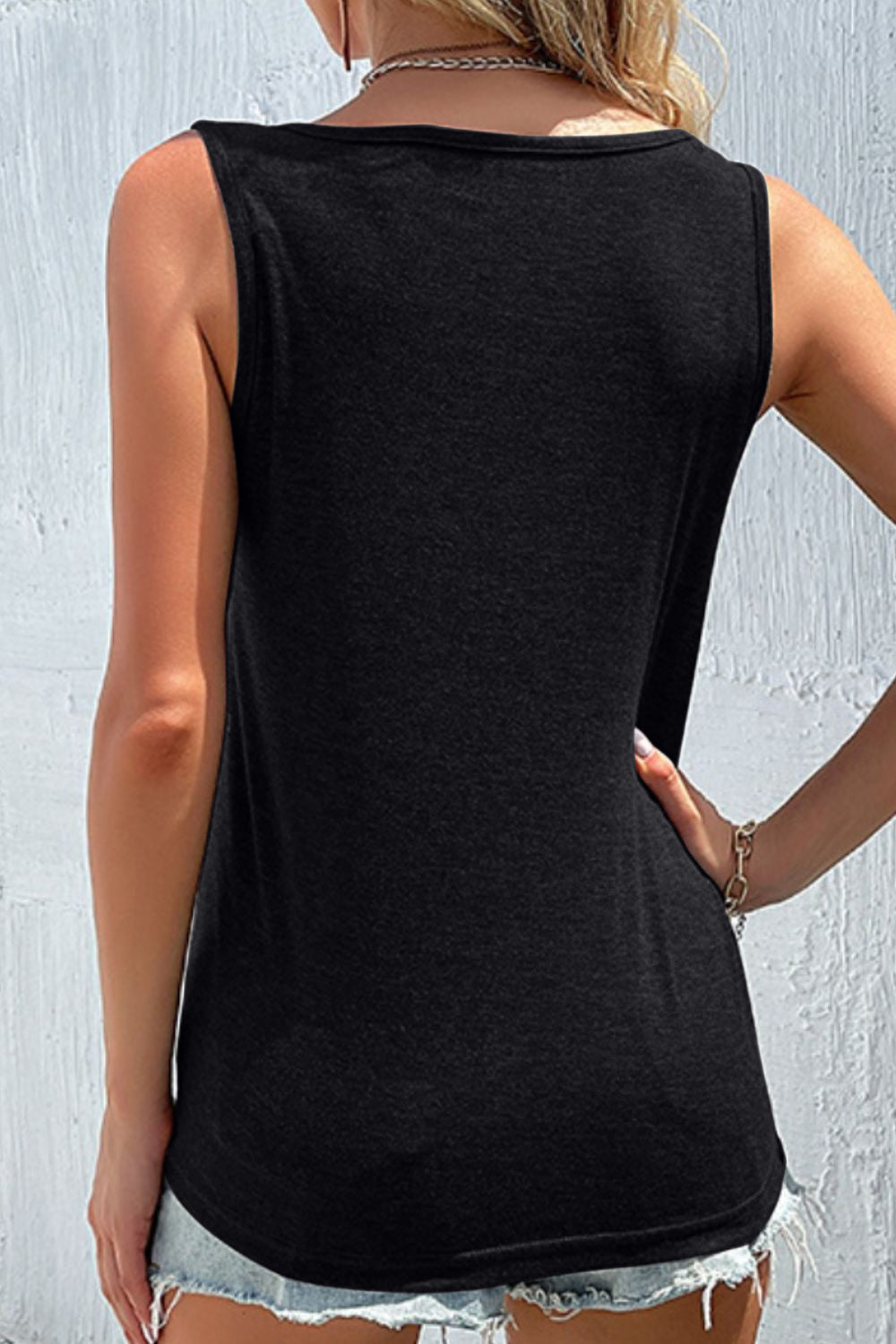 Scoop Neck Wide Strap Tank 