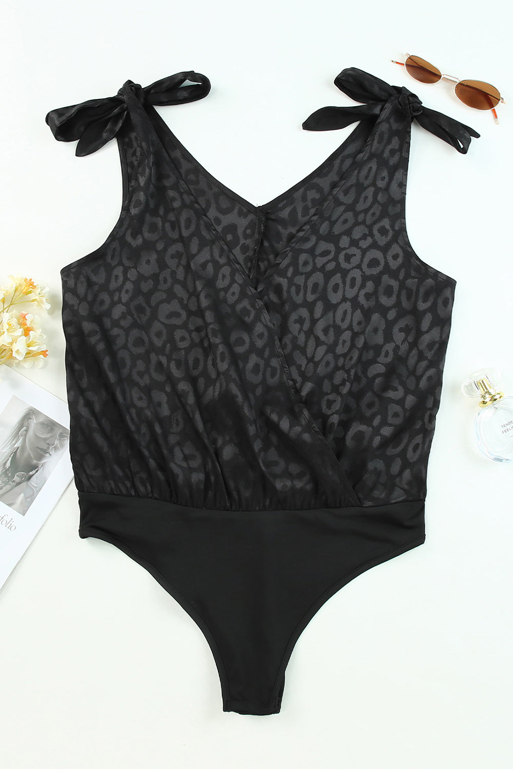 Leopard Tie Shoulder Bodysuit 