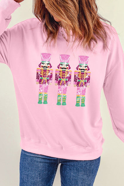 Sequin Nutcracker Long Sleeve Sweatshirt 