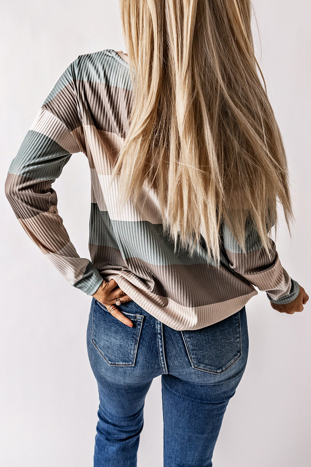 Wide Stripe Top with Pocket 