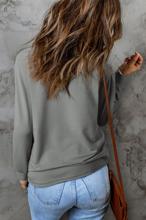 Distressed Long Raglan Sleeve Top 