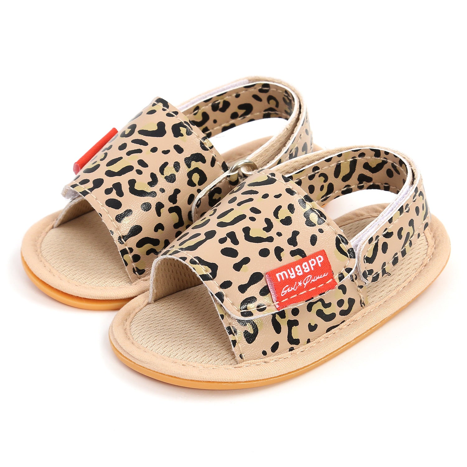 RetroChic Kids' Open-Toe Vintage Style Sandals Kids' Open-Toe Vintage Style Sandals Babbazon Leopard 13cm -BABBAZON