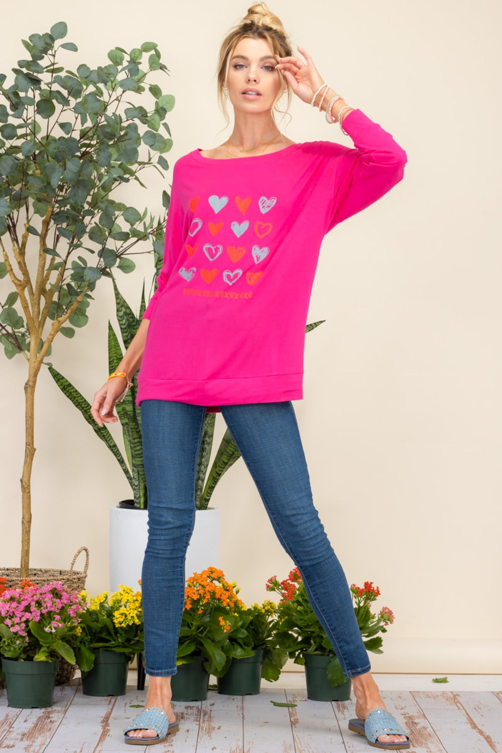 Celeste Full Size Heart Graphic Long Sleeve T-Shirt 