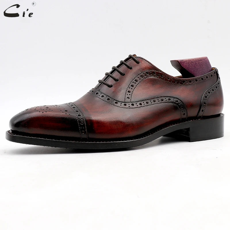 Wedding Shoes Mens Dress Patina Wine Full Grain Genuine Calf Leather 