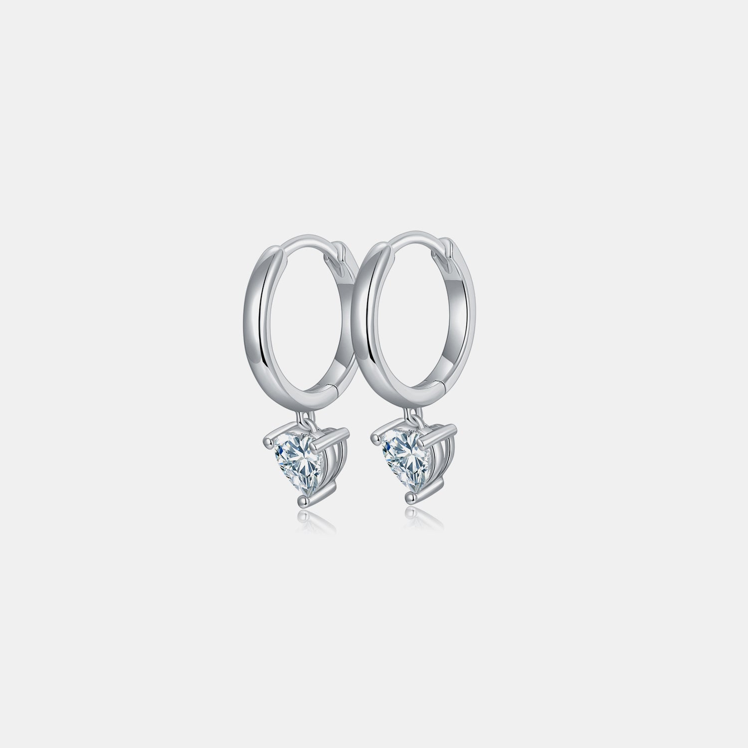 1 Carat Moissanite 925 Sterling Silver Heart Earrings 