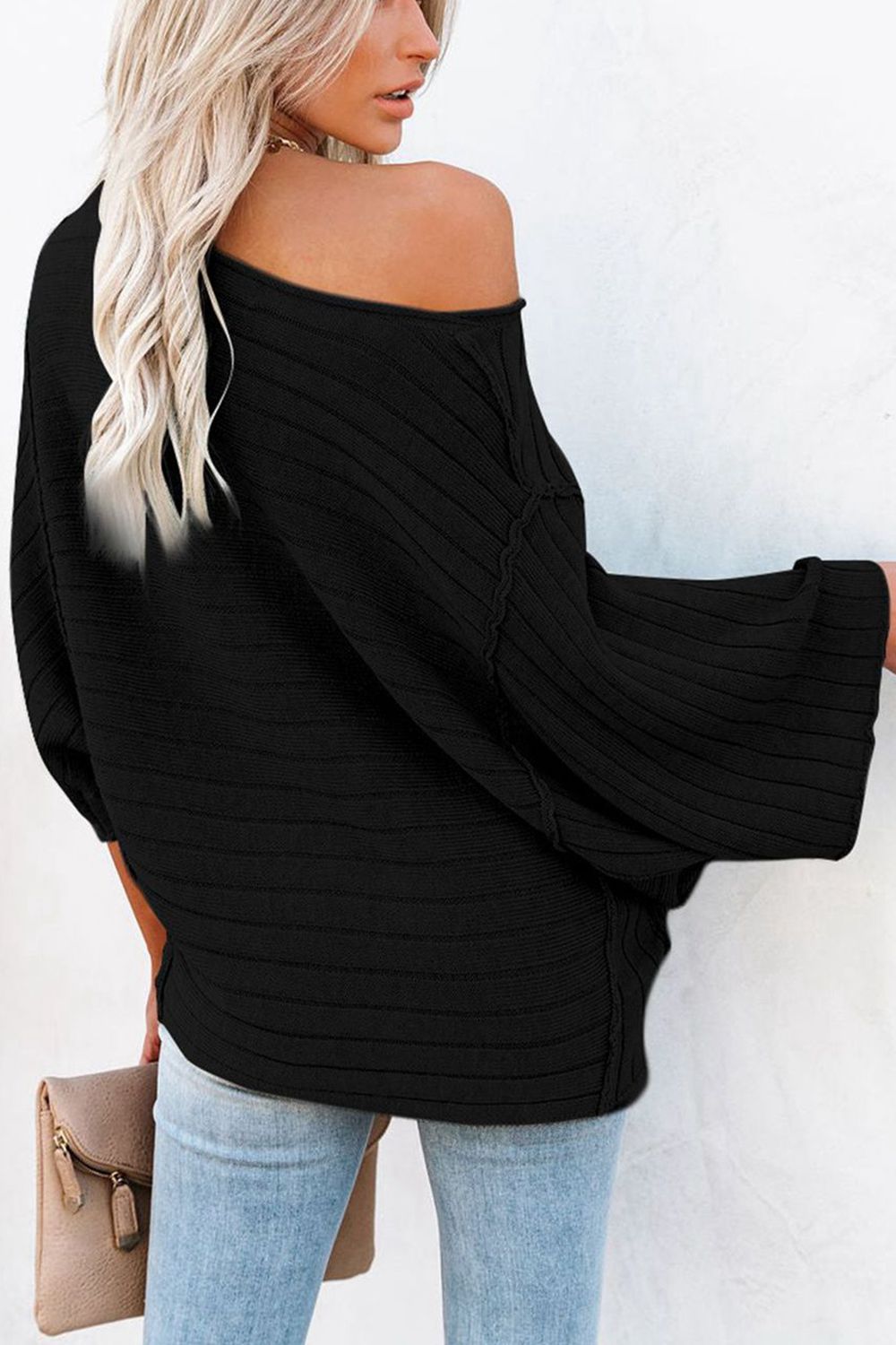 Round Neck Long Sleeve Knit Top 