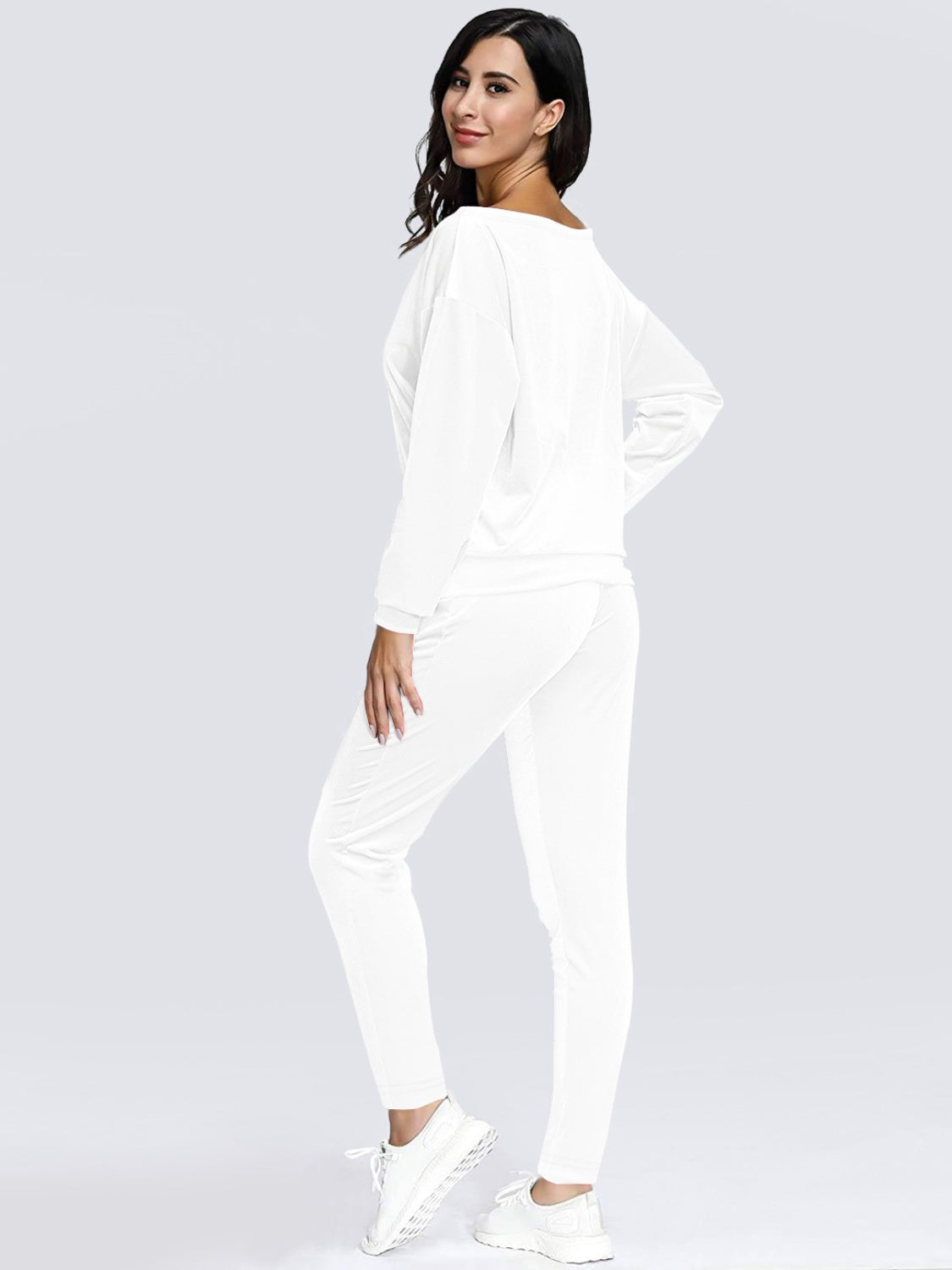 Boat Neck Dropped Shoulder Top and Pants Set 