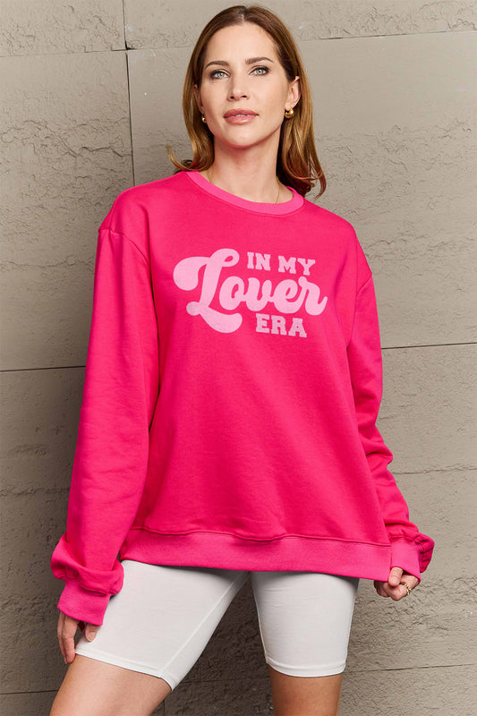 Simply Love Full Size IN MY LOVER ERA Round Neck Sweatshirt 