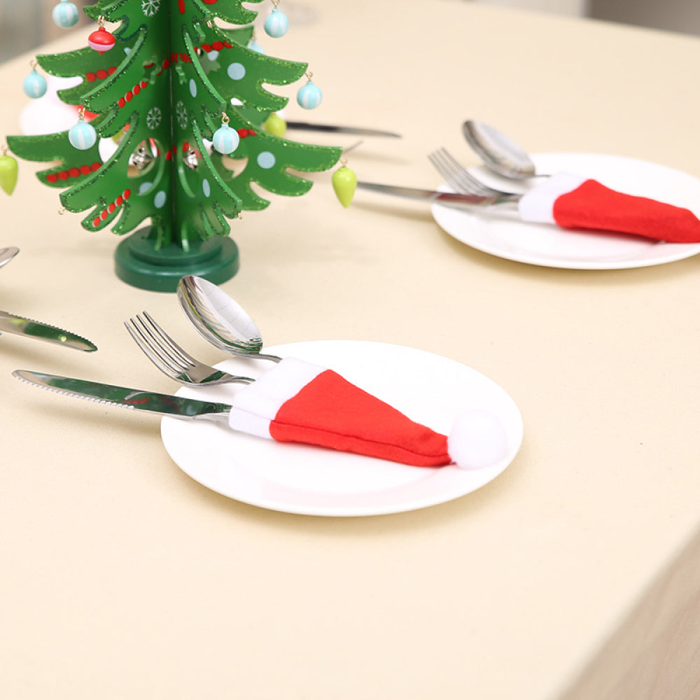 20-Piece Christmas Hat Cutlery Holders 