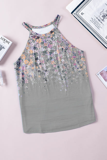 Printed Round Neck Sleeveless Top 