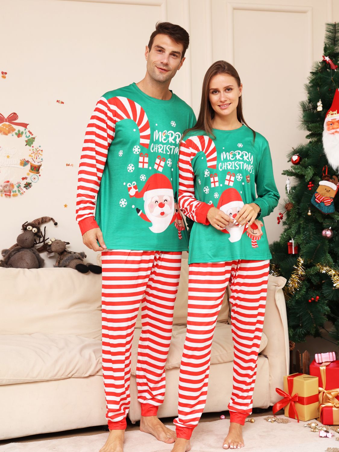 Full Size MERRY CHRISTMAS Top and Pants Set 