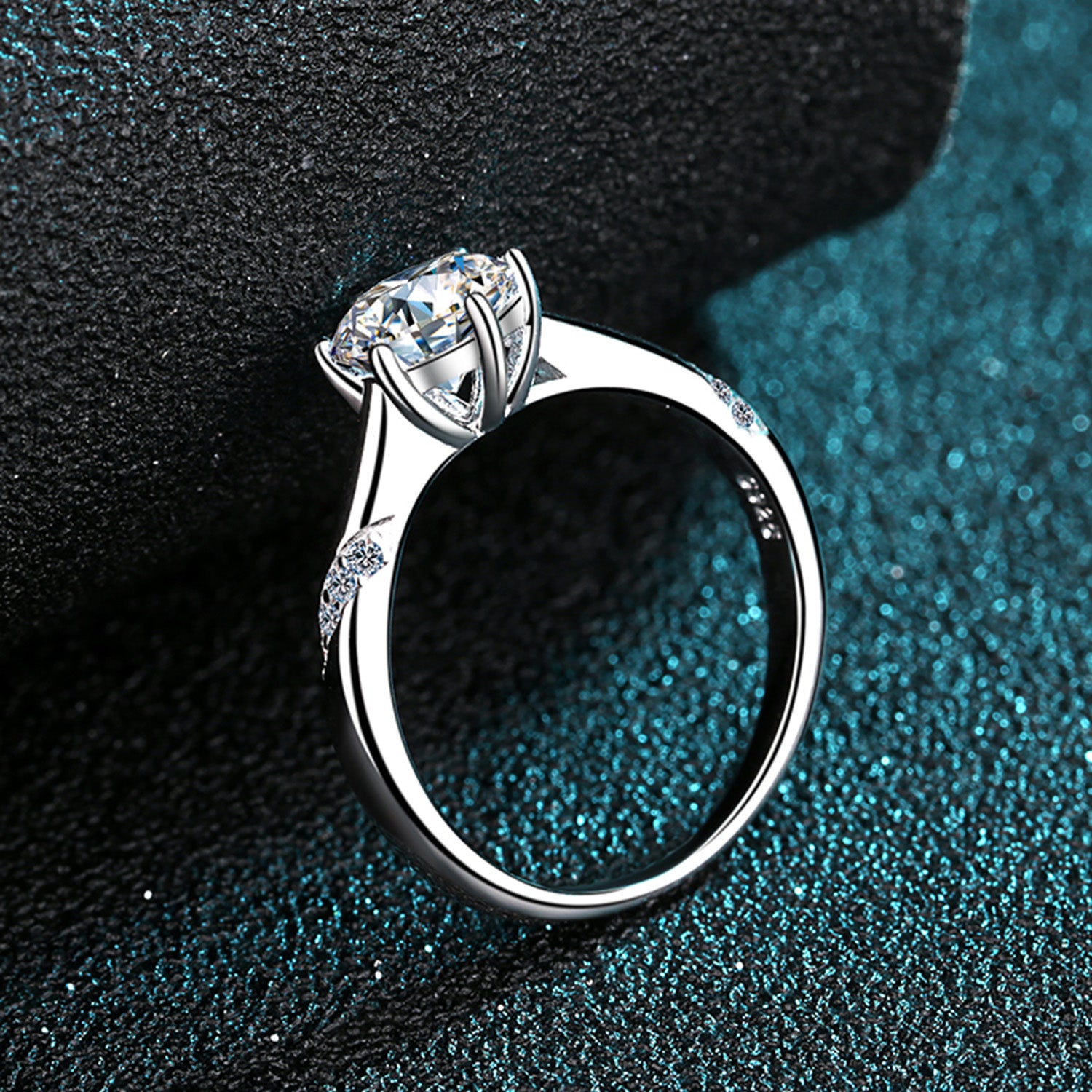 1 Carat Moissanite 925 Sterling Silver Ring 