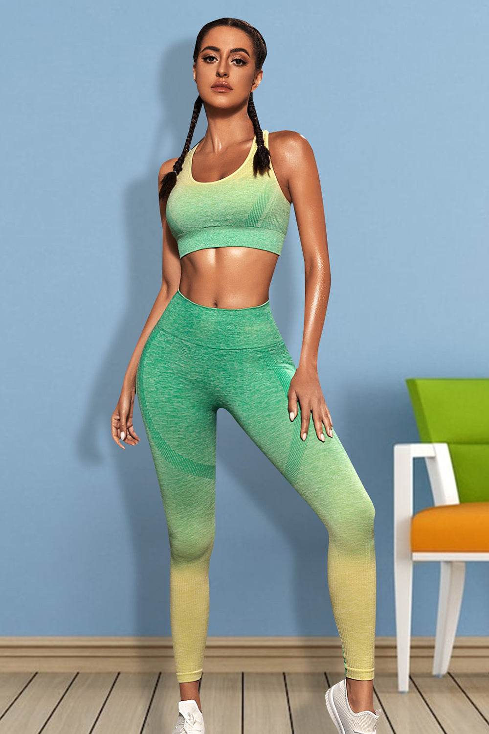 Gradient Sports Tank and Leggings Set - Babbazon leggings