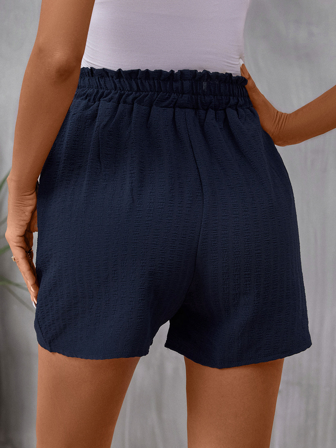 Drawstring High Waist Shorts 