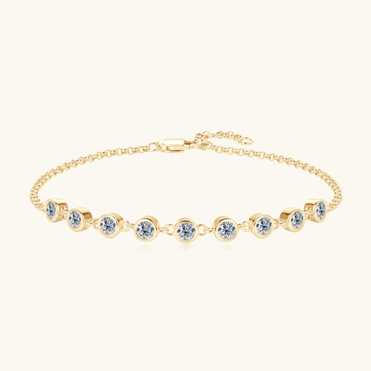 Inlaid Moissanite 925 Sterling Silver Bracelet 