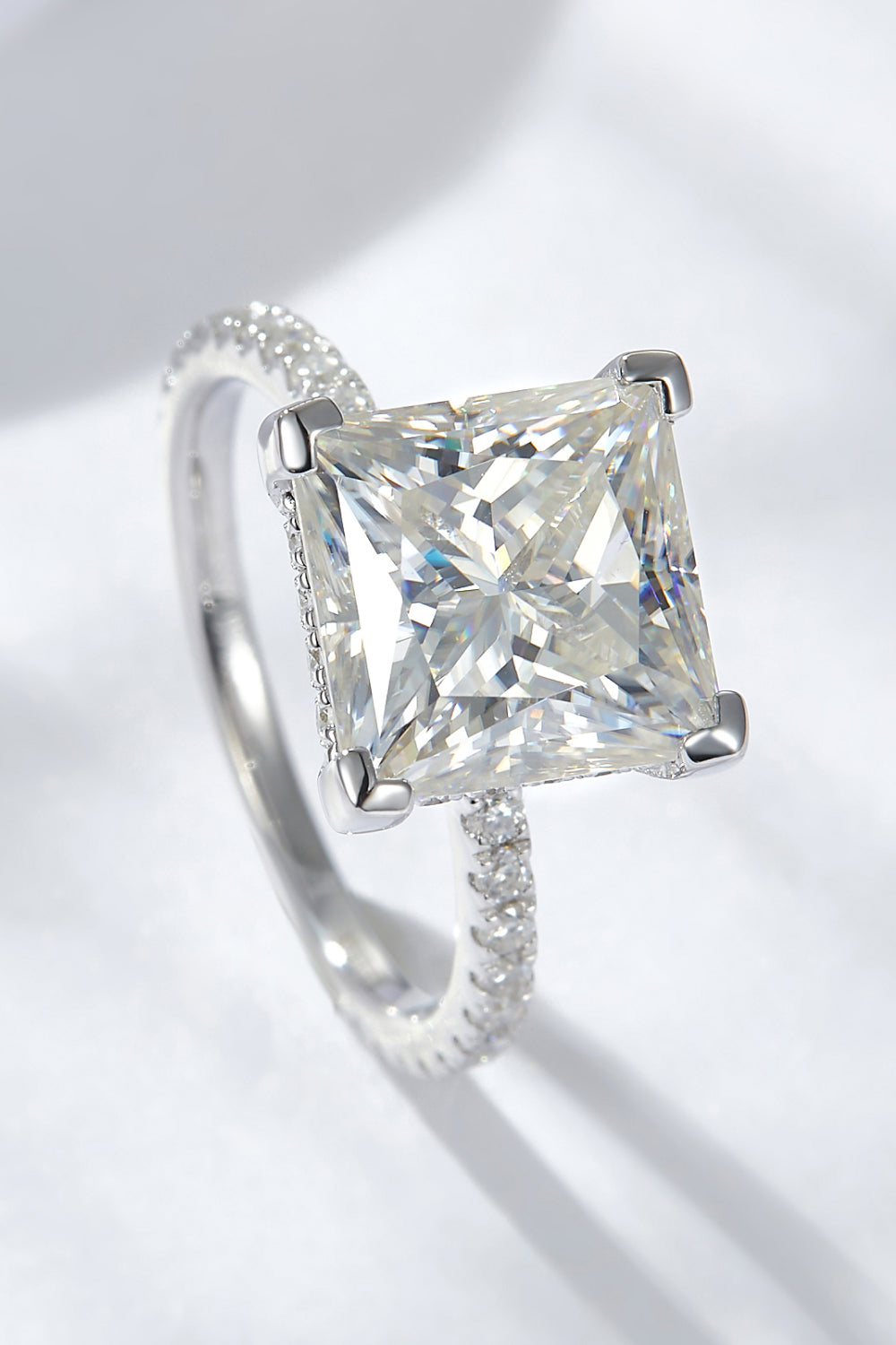 5.52 Carat Moissanite Side Stone Ring 