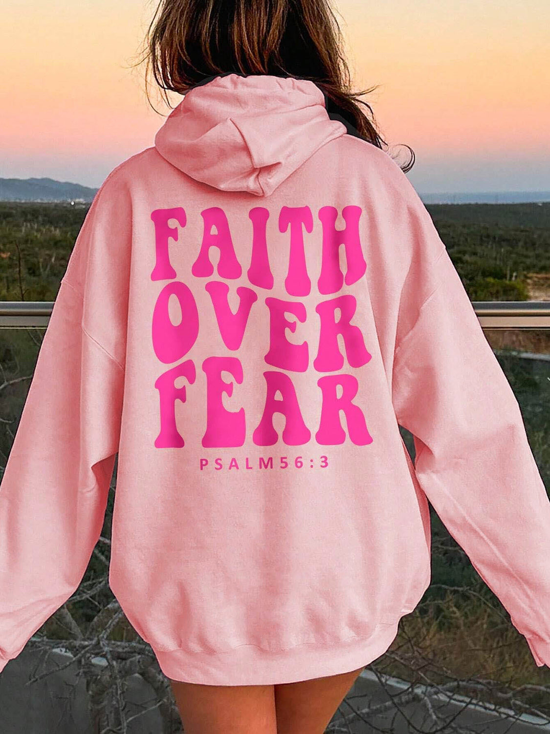 FAITH OVER FEAR Dropped Shoulder Hoodie - Babbazon sweatshirt