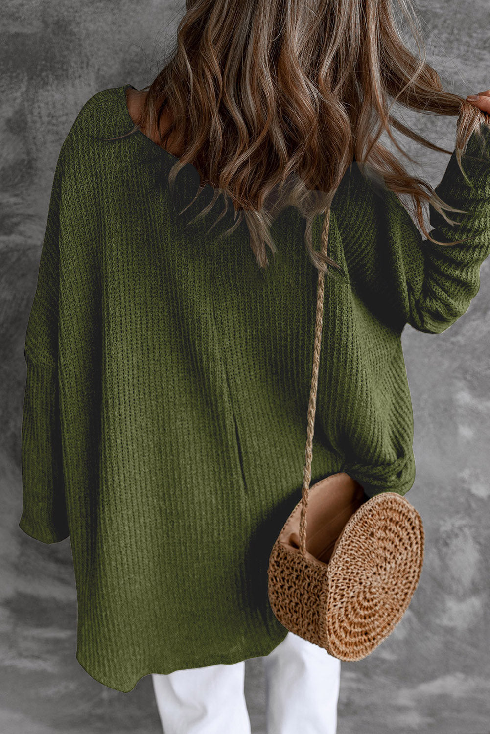 Round Neck High-Low Sweater 